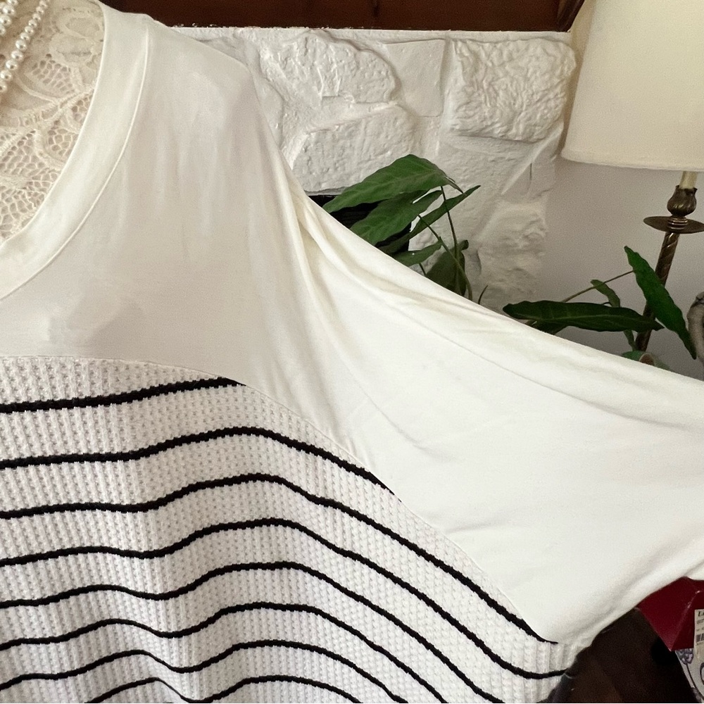 C&C California V-Neck Top Black and Cream Size Medium NWOT - Picture 8 of 8